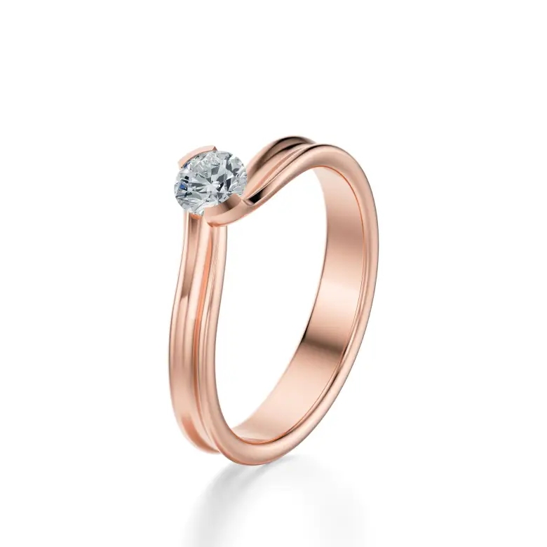 Pierścionek z różowego złota z diamentem AJPZ_064 Pierścionek z różowego złota z diamentem AJPZ_064